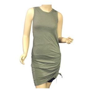 Laila Ali Adjustable Ruched Tank Dress in Deep Lichen Green ~ NWT!
